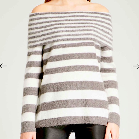 Reiss Sweaters - Reiss Womens Jumper Size M Grey Stipe Mohair BNWT